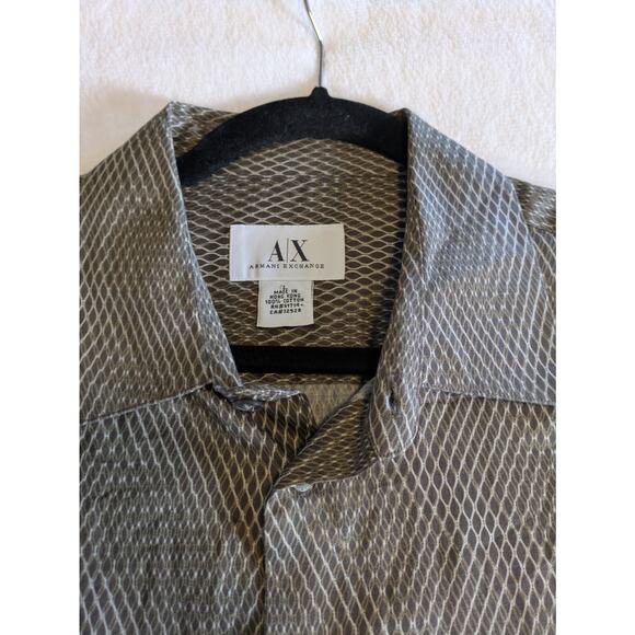 Armani Exchange AX Long Sleeve Mens Large Button Down Shirt Abstract Officewear‎ - Picture 7 of 11